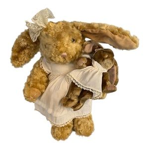 Dan Dee Mother and Baby Easter Bunny Rabbit Plush Stuffed Animal 14”